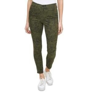 MSRP $80 Calvin Klein Jeans Python-Print High-Rise Skinny Jeans Green Size 24